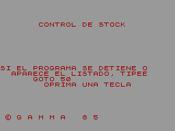 Control de Stocks (Gamma)